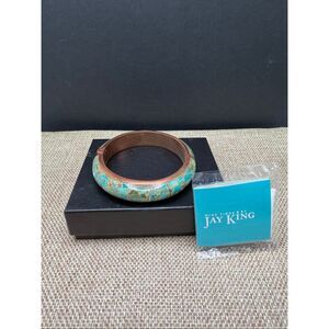 Jay King “Mine Finds” Turquoise & Copper Hinged Bangle Bracelet